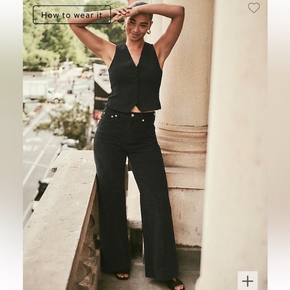 J. Crew Wide-leg corduroy trouser in black‎ size 27 new nwt fall 2024 - Picture 1 of 14